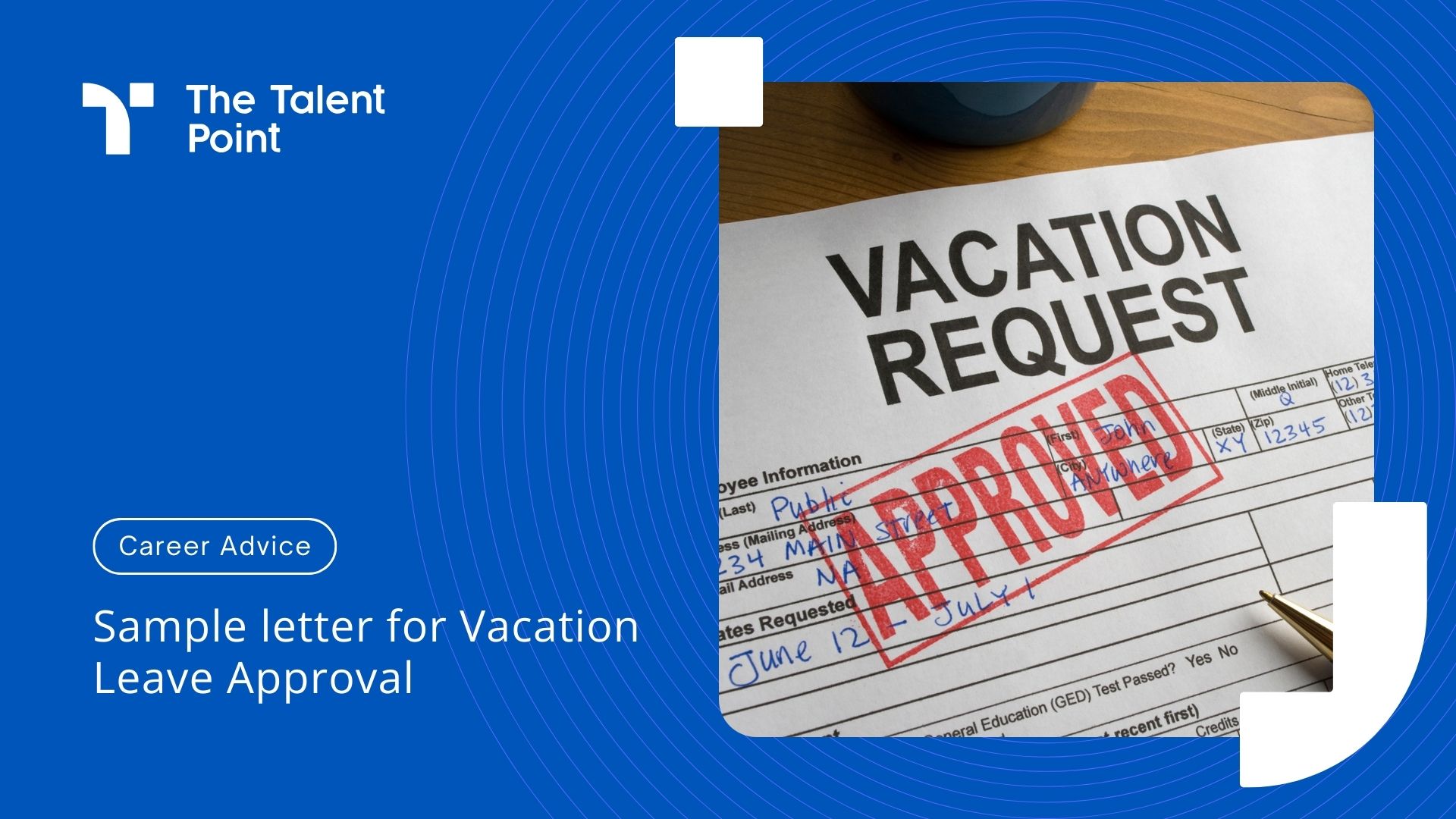 Sample Letter for Vacation Leave Approval